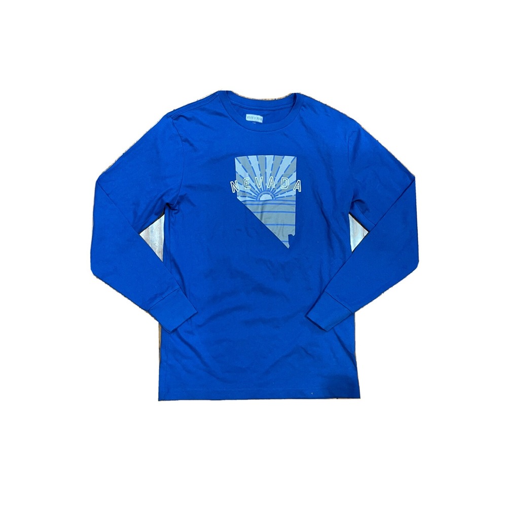 State of Mine Blue Long Sleeve Navada Graphic Tee Small